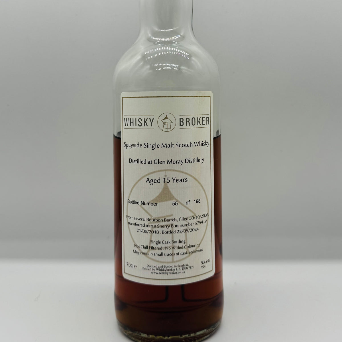 Glen Moray 15y 2008 Sherry Cask Whisky Broker (30ml,53.9%)