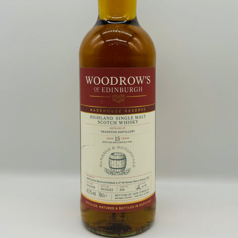 Deanston 15y  Oloroso finish Woodrow's of Edinburgh (30ml,49.2%)