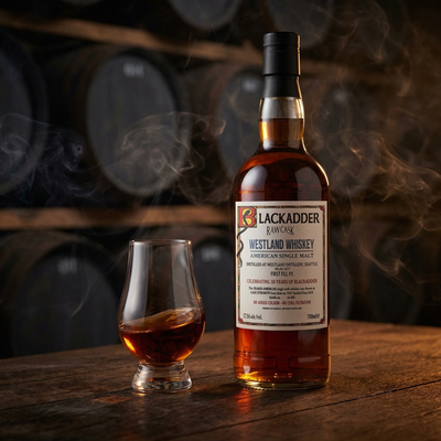 Blackadder Westland Peated PX 2019 American single malt whisky bottle