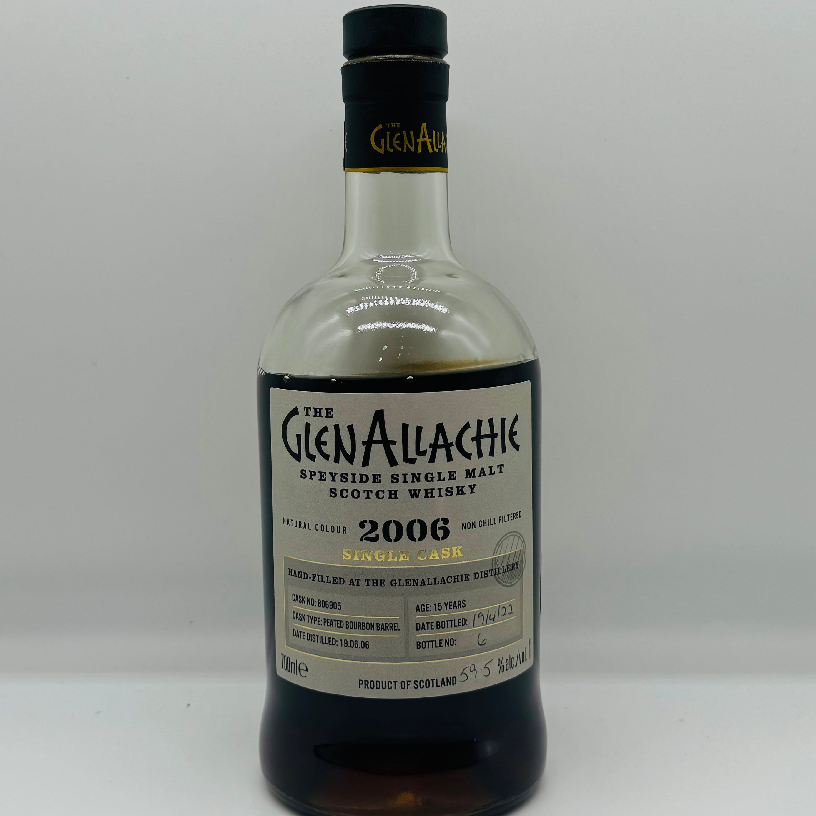 Glenallachie 2006 peated bourbon barrel 15y (30ml,59.5%)