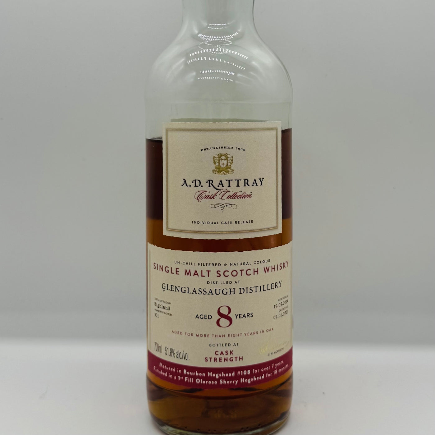 Glenglassaugh 8y 2014 Oloroso Cask A.D Rattrays (30ml,51.8%)