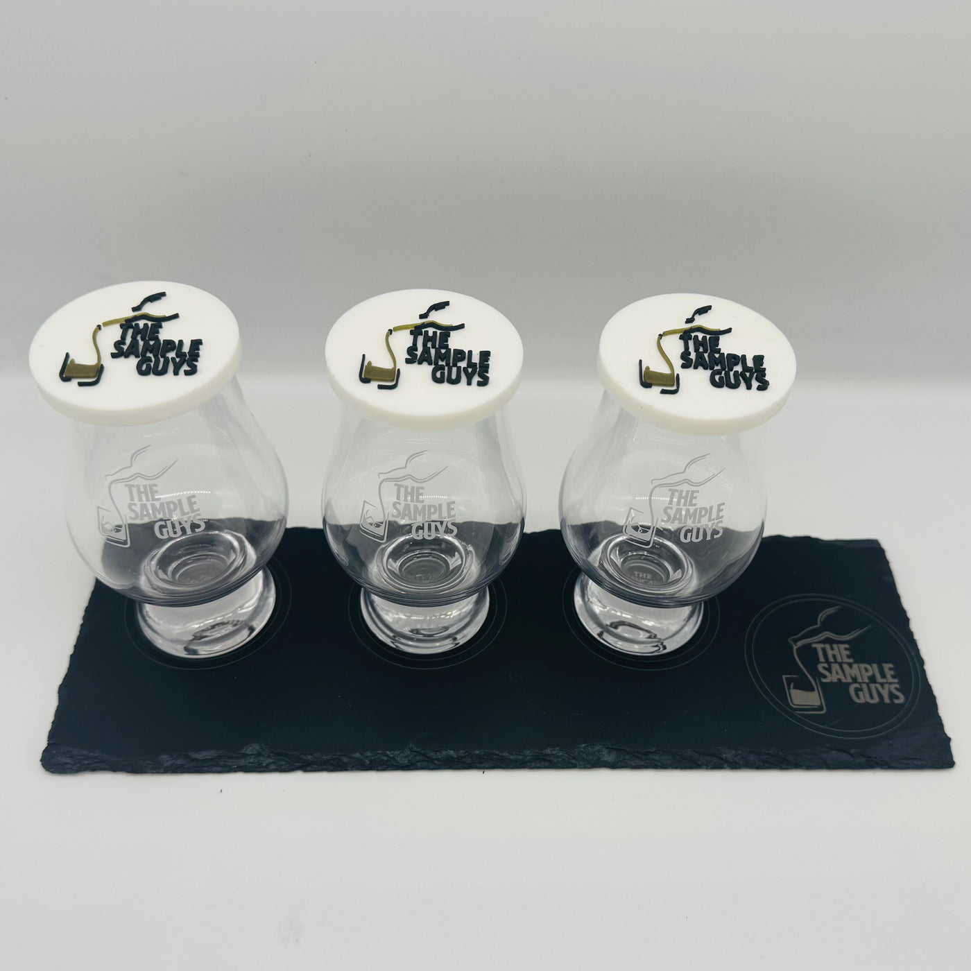 Branded Slate Flight Tray (WITH 3X GLASSES AND TOPPERS)