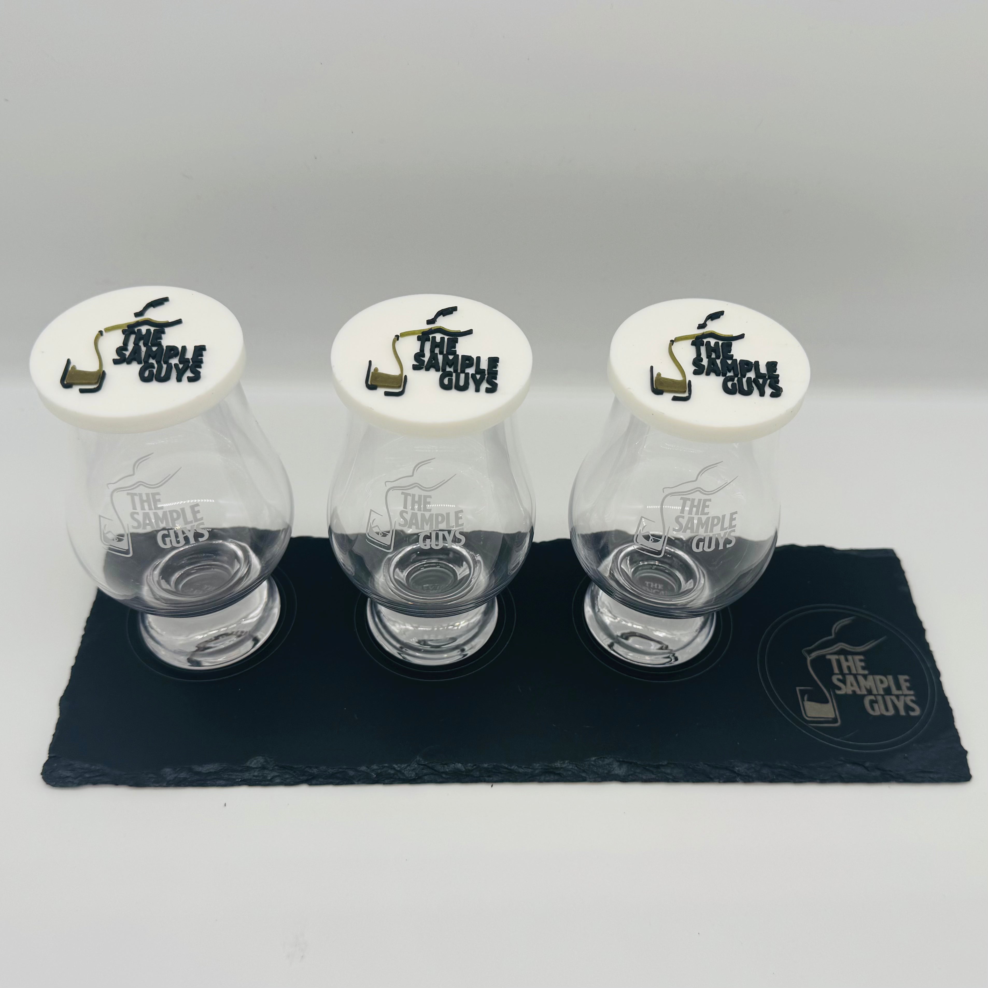 Branded Slate Flight Tray (WITH 3X GLASSES AND TOPPERS)