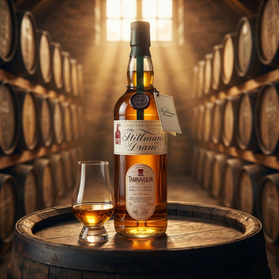 Tamnavulin 24 year old Stillmans Dram Speyside whisky with Glencairn tasting glass