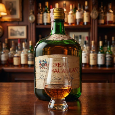 The Great Macaulay blended Scotch whisky bottled 1970s with Glencairn glass dram