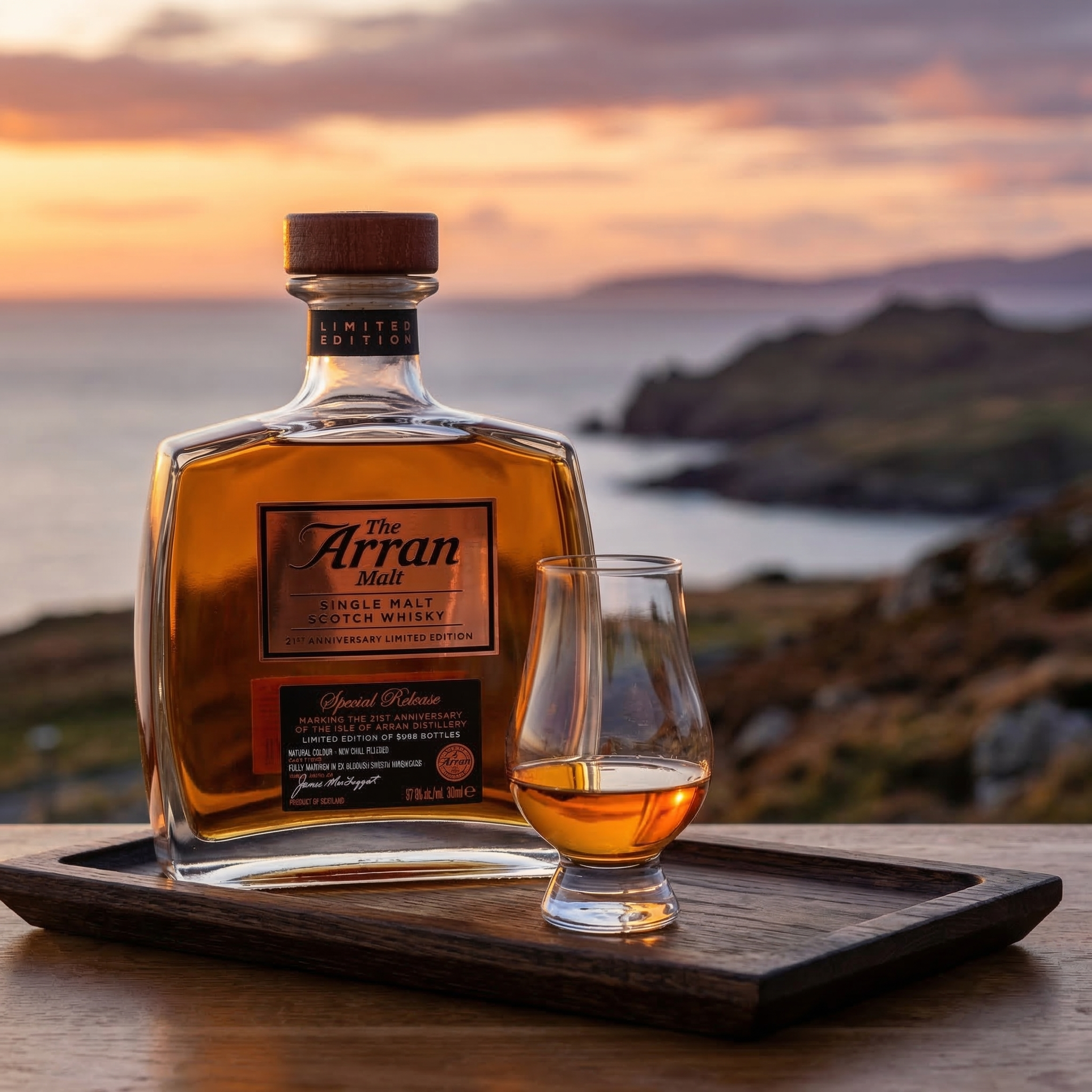 Arran 21st Anniversary Oloroso single malt Scotch whisky with 30ml tasting dram