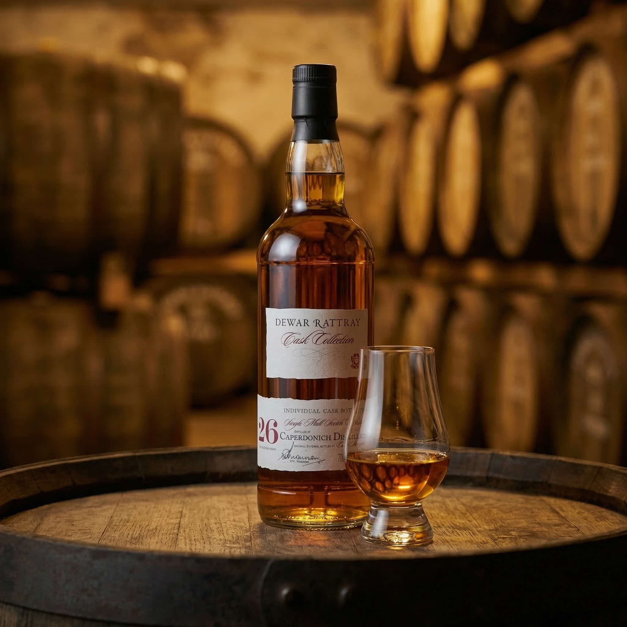 Caperdonich 26 year old 1980 whisky sample dram 30ml Dewar Rattray