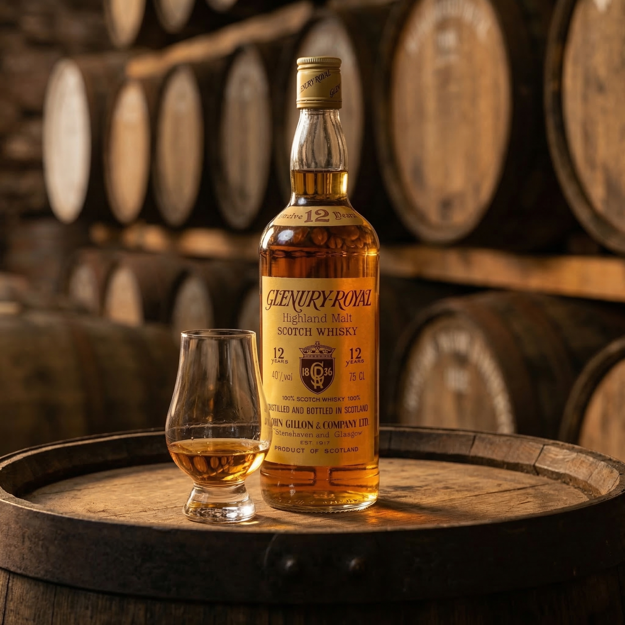 Glenury Royal 12 year whisky sample dram 30ml vintage Speyside Scotch