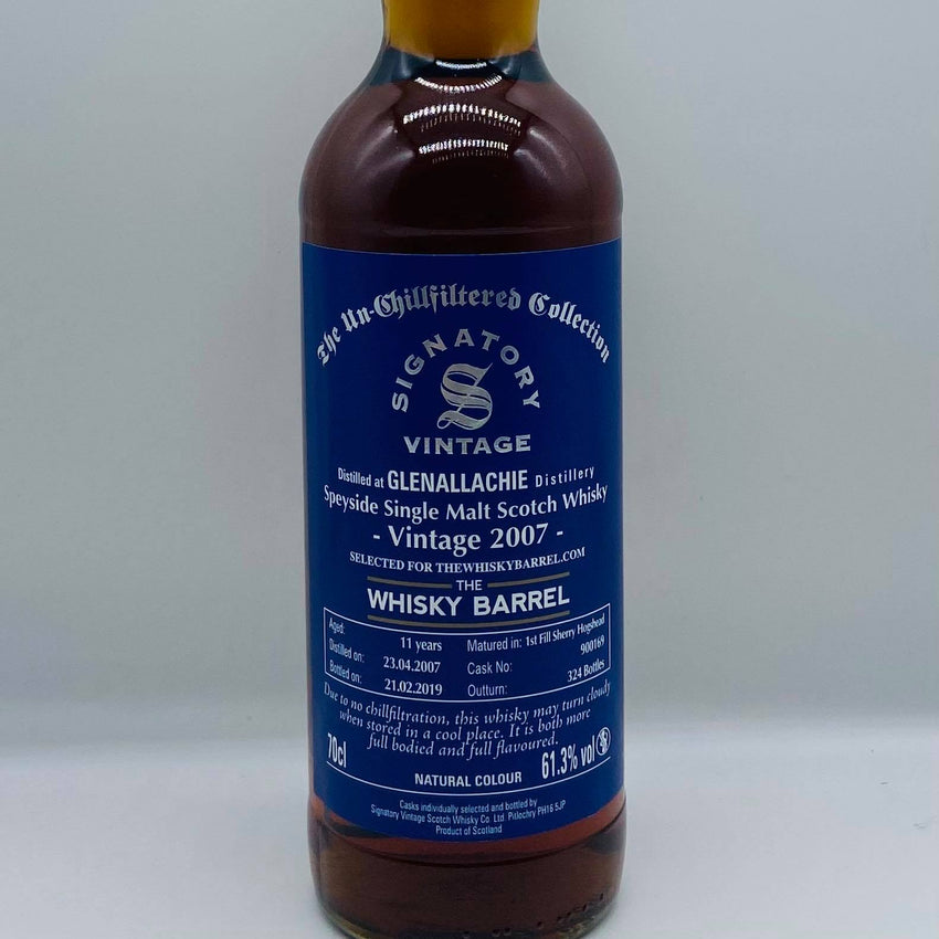 Signatory Vintage Glenallachie 2007 11y TWB (30ml,61.3%)