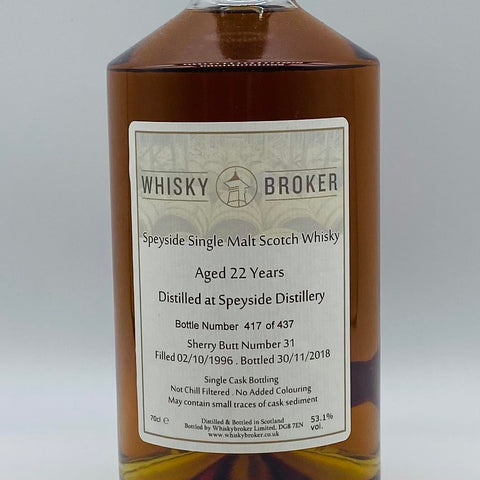 Speyside 22y 1996 Whisky Broker (30ml,53.1%)